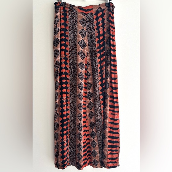 Madam Blue Clothing Animal Print/Tribal Print Skirt, Orange/Brown/Black, L - Picture 1 of 16